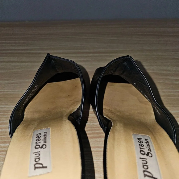 Paul Green Munchen Mule Heel Womens Shoe Black Leather Open Toe UK Size 7 - Picture 11 of 14